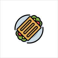 Sandwich icon in line style on white background vector