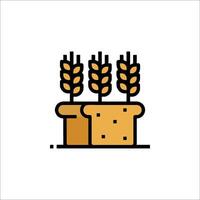 Bread icon with wheat in a box vector