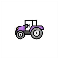 A purple tractor icon on a white background vector