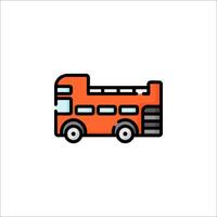 A red double decker bus icon on a white background vector