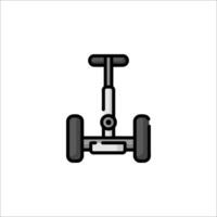 A black and white illustration of a scooter vector