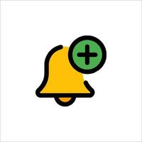 A yellow bell with a plus sign on it vector