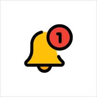 A yellow bell with a red circle on it vector