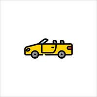 Yellow car icon on white background vector