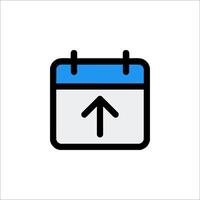 A calendar icon with an arrow pointing up vector