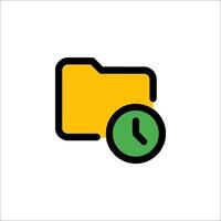 A file folder with a clock icon vector