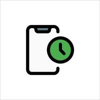 A phone with a clock icon on it vector
