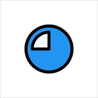 A blue circle with a pie chart inside vector