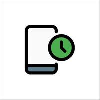 A phone with a clock icon on it vector