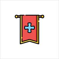 A red banner with a cross on it vector