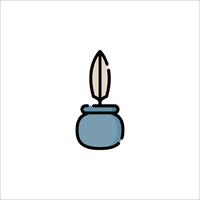 A pen and ink in a vase icon vector
