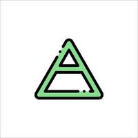 A triangle with green and black lines on it vector