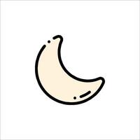 A cartoon crescent moon on a white background vector