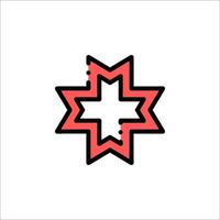 A red star with a cross on it vector
