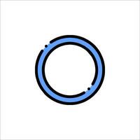A circle icon with a blue line around it vector