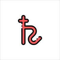 The letter s is in red and black on a white background vector