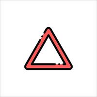 A red triangle warning sign on a white background vector