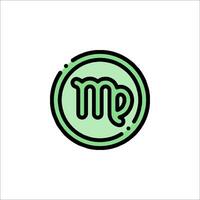 The zodiac sign virgo in a green circle vector