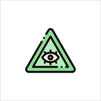 An eye in a triangle icon vector