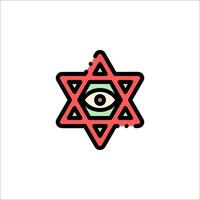 An all seeing eye in a star of david vector