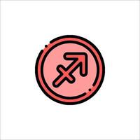 A red and black sign with an arrow pointing to the right vector