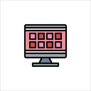 A computer monitor with squares on it vector