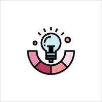 A light bulb with a color bar on it vector