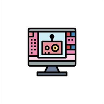 A computer monitor with a camera icon vector