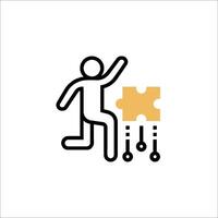 A man is running with a piece of puzzle vector