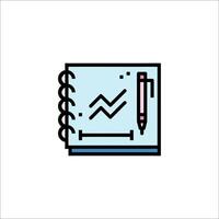 A notebook with a pen and graph on it vector