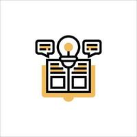 A book with a light bulb on top of it vector
