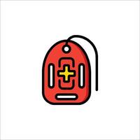 A red tag with a cross on it vector