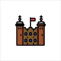 A castle with a flag on top of it vector