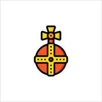 A red and yellow ball with a cross on it vector