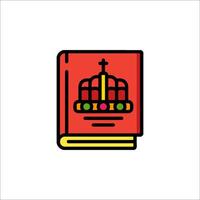A book with a crown on it, and a cross on it vector