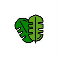 A green leaf icon on a white background vector