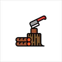 Logging axe icon illustration vector