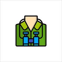 A green vest with two binoculars on it vector
