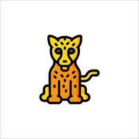 A cheetah is sitting on the ground in a line vector