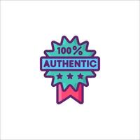 100 authentic badge icon illustration vector