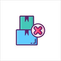 A box with an x on it and a red cross vector
