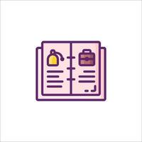 A book with a suitcase and a key on it vector