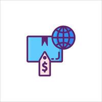 A globe and a pencil are on a white background vector