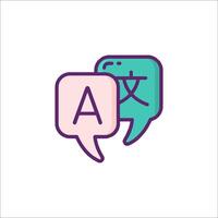 Two speech bubbles with the word a and a vector