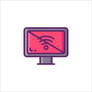 A computer monitor with a wifi symbol on it vector