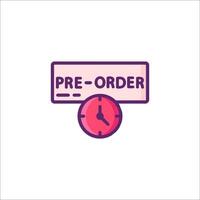Pre order icon with clock illustration vector