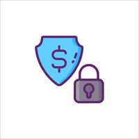 A padlock and a shield with a dollar sign vector