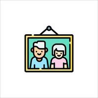 An illustration of a couple in a frame vector