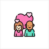 Couple icon with heart on white background vector