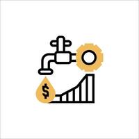 A water faucet with a dollar sign on it vector